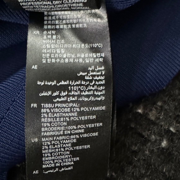 Sandro ribbed LS navy sweater knit detail arm sz 3/L - Picture 3 of 5